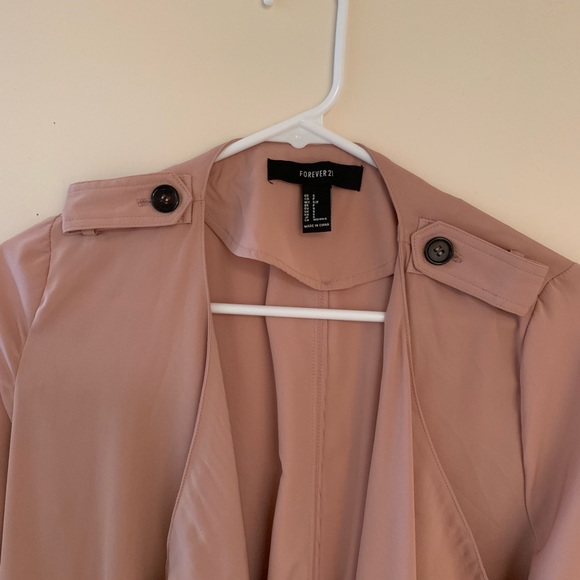 Lightweight and Long trench coat in Blush. - Picture 2 of 8